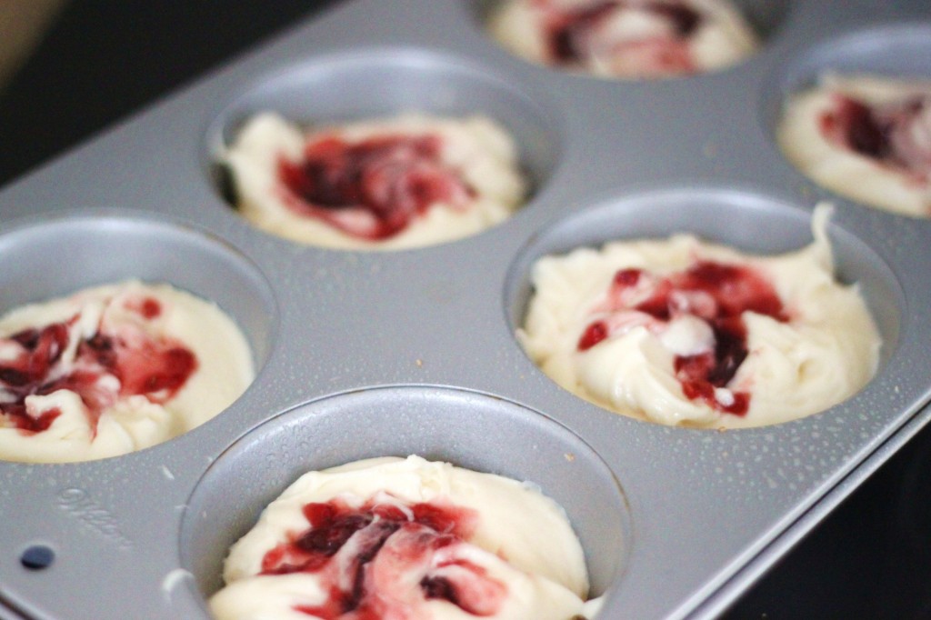 triple berry cheesecake muffins