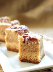 peanut butter and jelly cheesecake squares