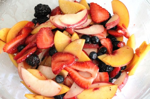 rustic peach and berry tart