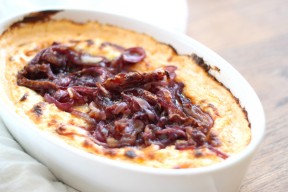 baked goat cheese & caramelized onion gratin